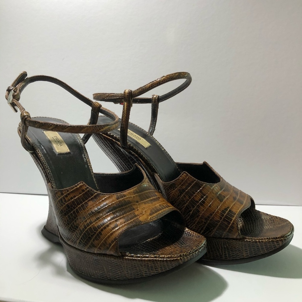 Prada Lizard Skin Heels